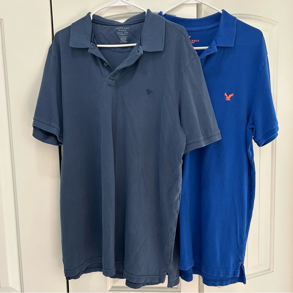 American Eagle Outfitters Blue and Navy Polo Shirts